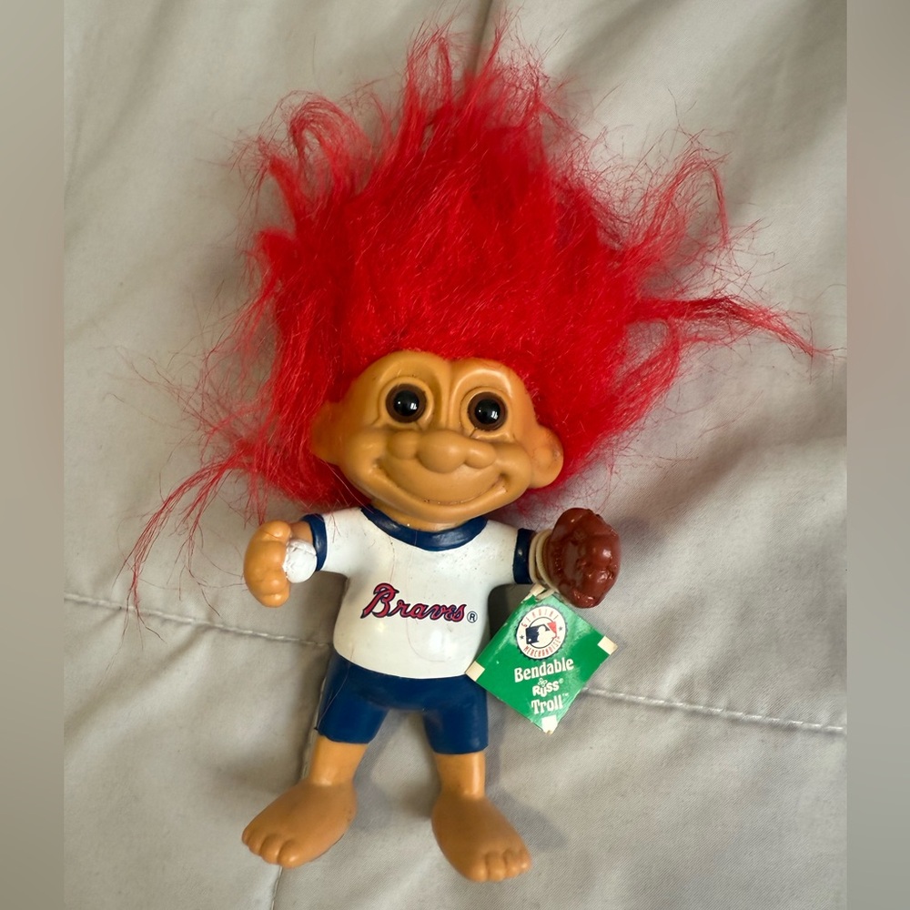 *RARE* 1992 Vintage Atlanta Braves Russ Troll Doll with ball and glove